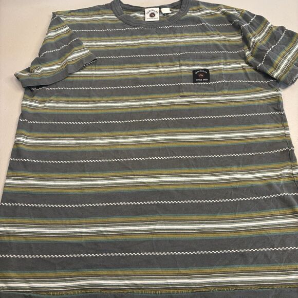 Quiksilver Striped Pocket T Shirt Men's M 90s Style Surf Skate Retro - Picture 2 of 9